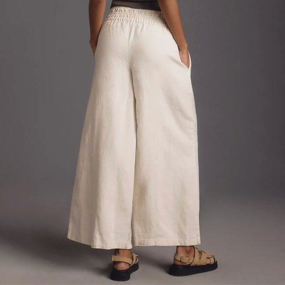 Anthropologie The Somerset Linen Pull-On Pants Sz M - Picture 2 of 15